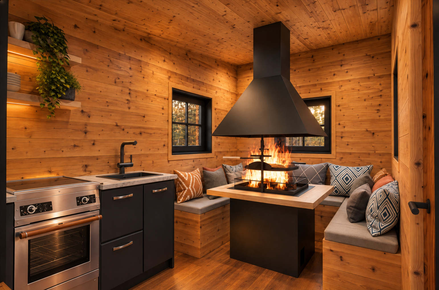 Rustic outdoor kitchen area
